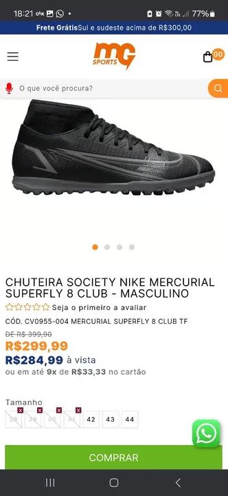 Chuteira Nike muito nova número 37 - Foto 5