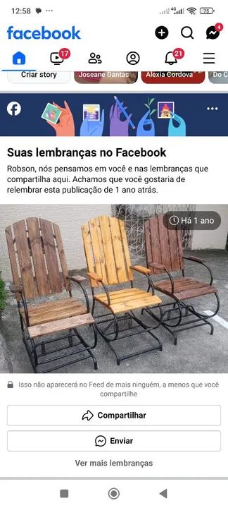 Cadeiras de Balanço em Madeira - Rústicas e Confortáveis - Foto 5