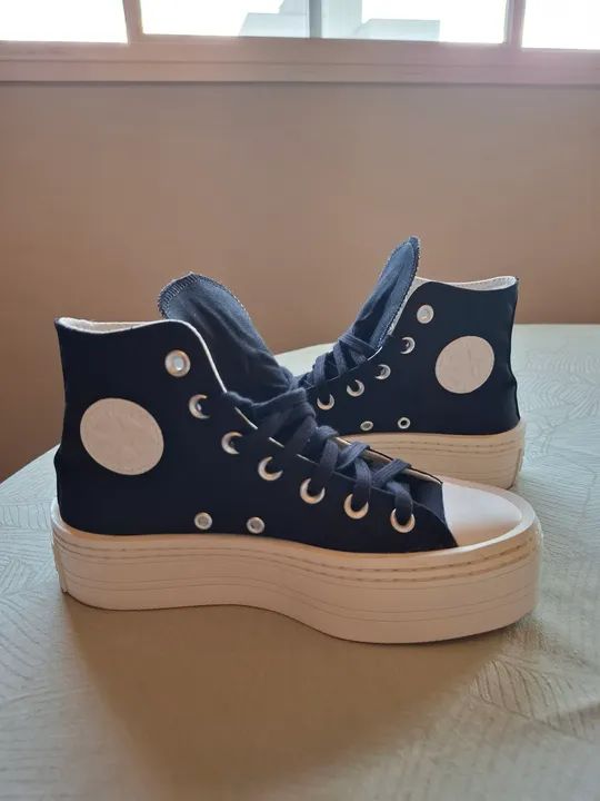 Tênis Converse Chuck taylor All Star Modern Lift preto 34 usado apenas 1 vez seminovo - Foto 3