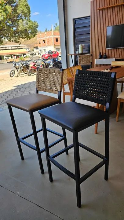 Banqueta Madri Bistrô Gourmet Bar ou Bancada Com Tela Ratan Direto da Fábrica - Foto 5