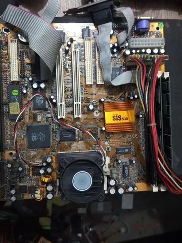 Kit Placa Mãe K6 Sis 530 Processador Memória E Cooler