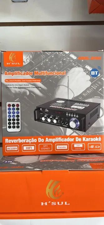 Amplificador Multifuncional H'SUL MÓDULO  Bluetooth e Karaokê