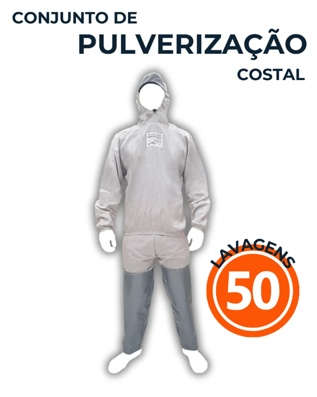 Kit Conjunto Pulverização Costal Agrotóxicos Cinza G