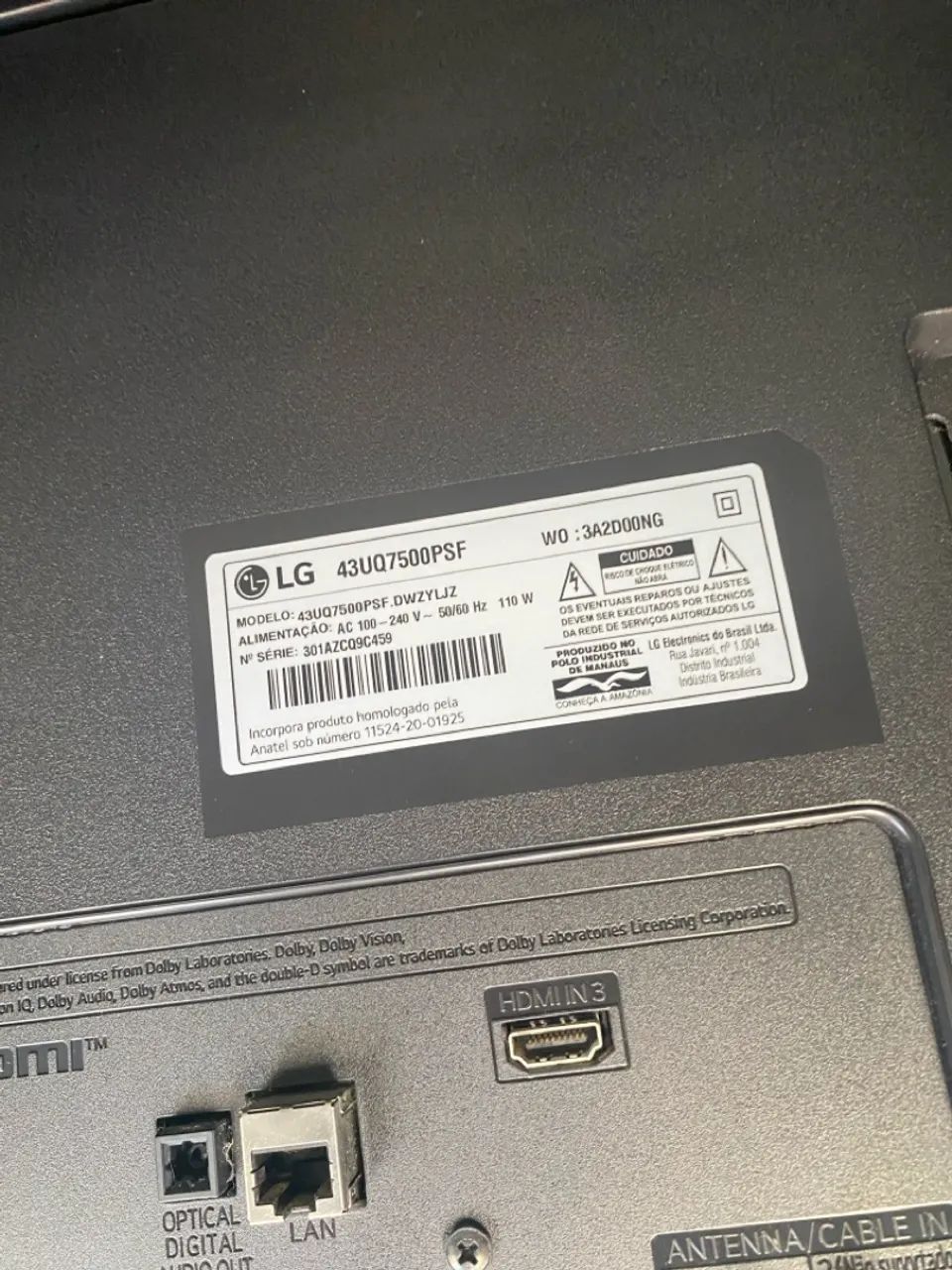 TV LG 42? um ano de uso, funcionando perfeito, tela quebrada. - Foto 3