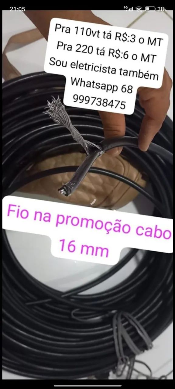 Fio Dúplex e Triplex 16mm na promoção o pra 110vt tá 3.50 MT pra 220vt ta 6 MT * - Foto 5