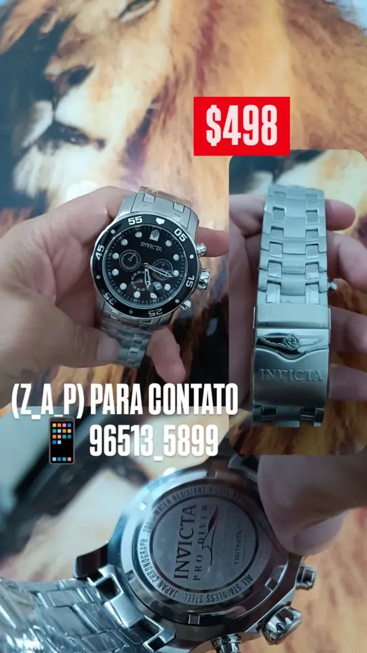 Relógio INVICTA PRO DIVER PRATA MOSTRADOR PRETO FUNCIONAL - Foto 2