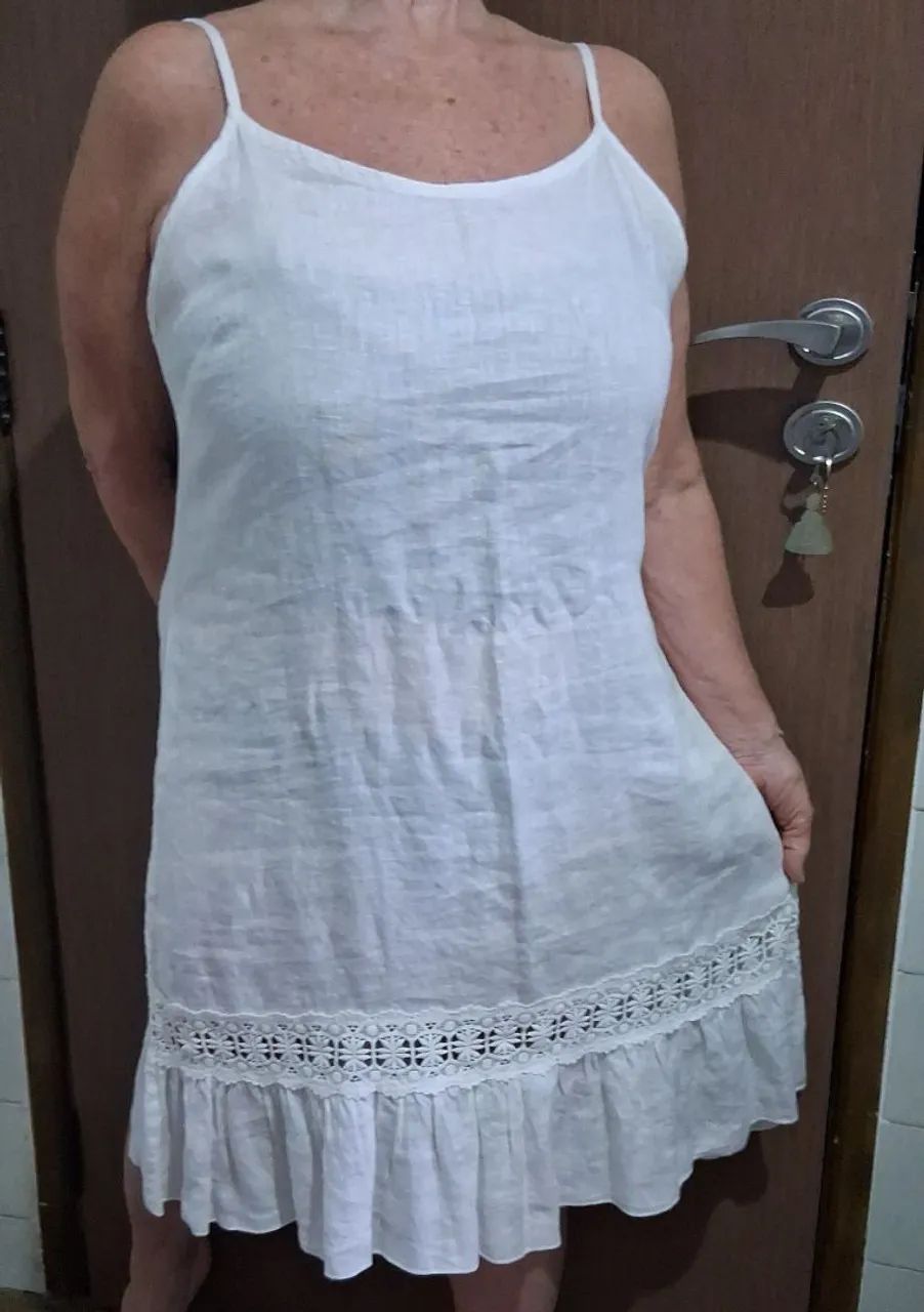 Vestido branco de linho - novo - Foto 2