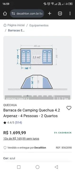Barraca de camping kichua 2 quartos  - Foto 5