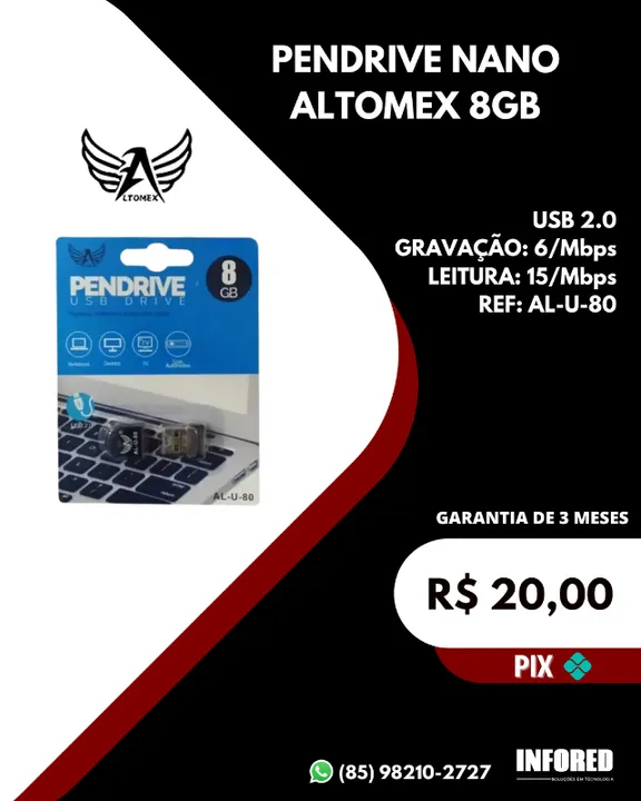 Pendrive nano Altomex 8gb AL-U-80
