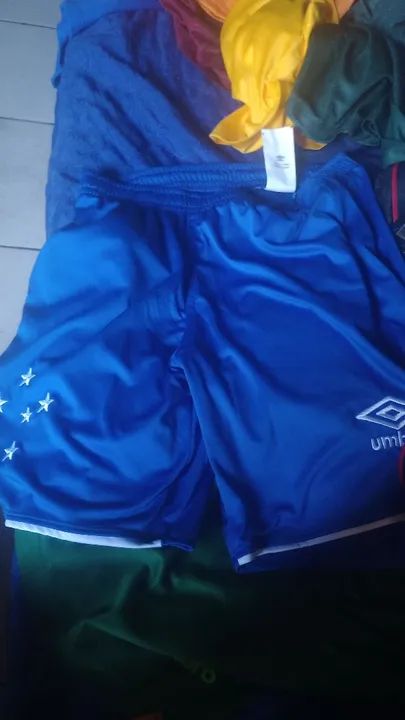Short de Futebol Azul com Estrela Branca - Foto 2