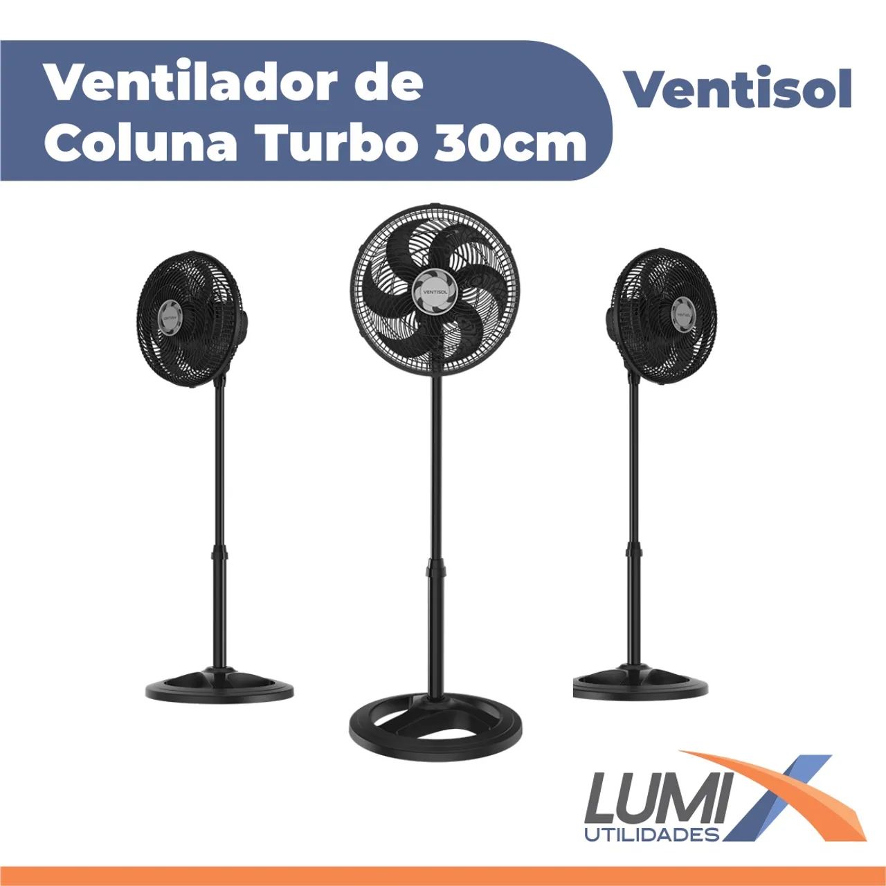 Ventilador de coluna 30 cm novo td s de