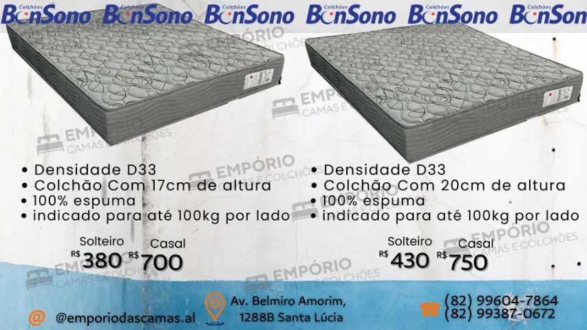 Colchão BonSono molas ou espuma colchões solteiro casal Queen King  - Foto 5