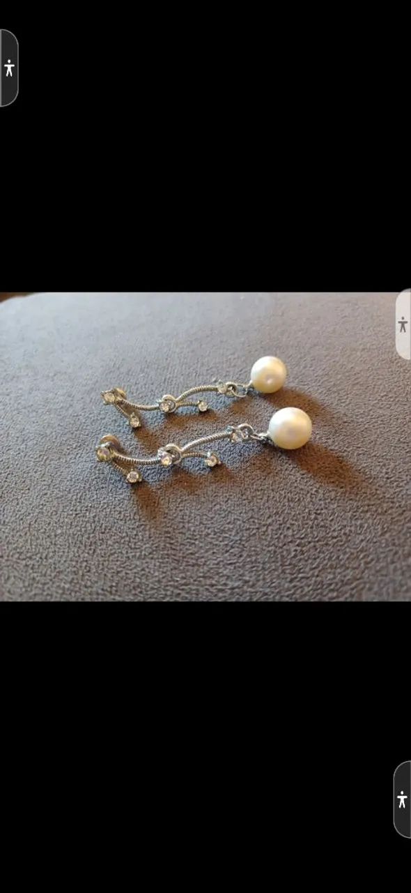 Brincos de pérola e zircônia - Luxo e elegância! - Foto 3