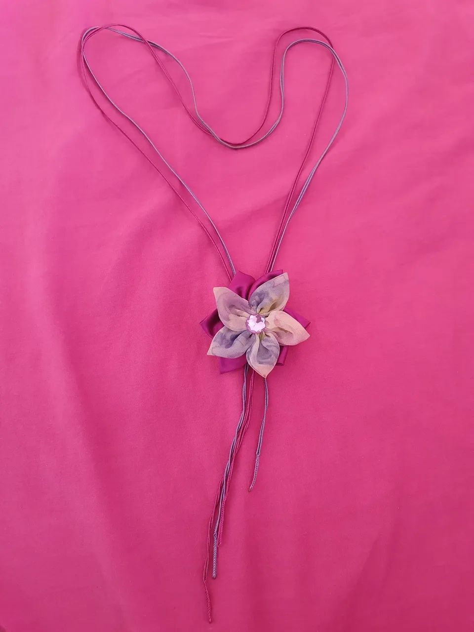 Colar Flor Artesanal - roxo