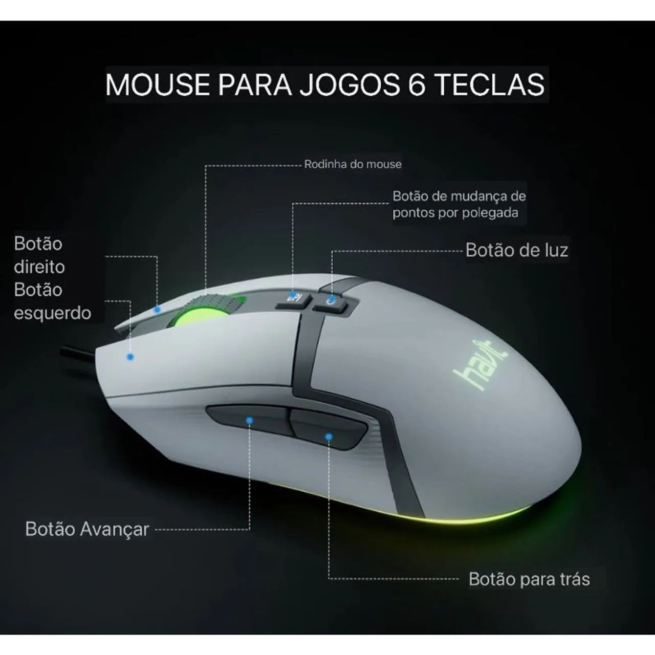 Mouse Gamer Havit RGB -  Alta Performance - Foto 3