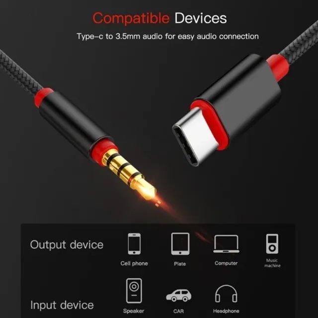 Cabos 3.5mm Stereo Audio Auxiliary Cable P2 Headphone 1M E 5M Essager - Foto 5
