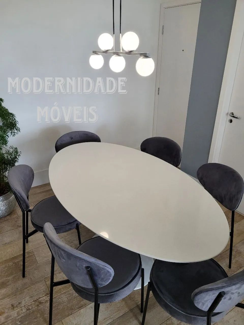 Fabrica Mesa de Jantar Oval Branco Primer 180x100
