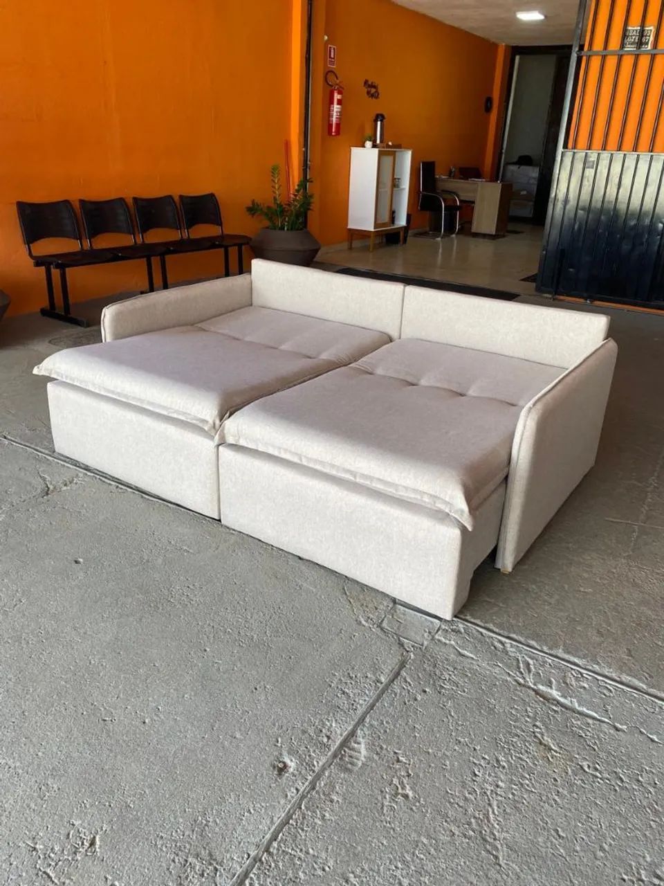 Sofá cama de linho 