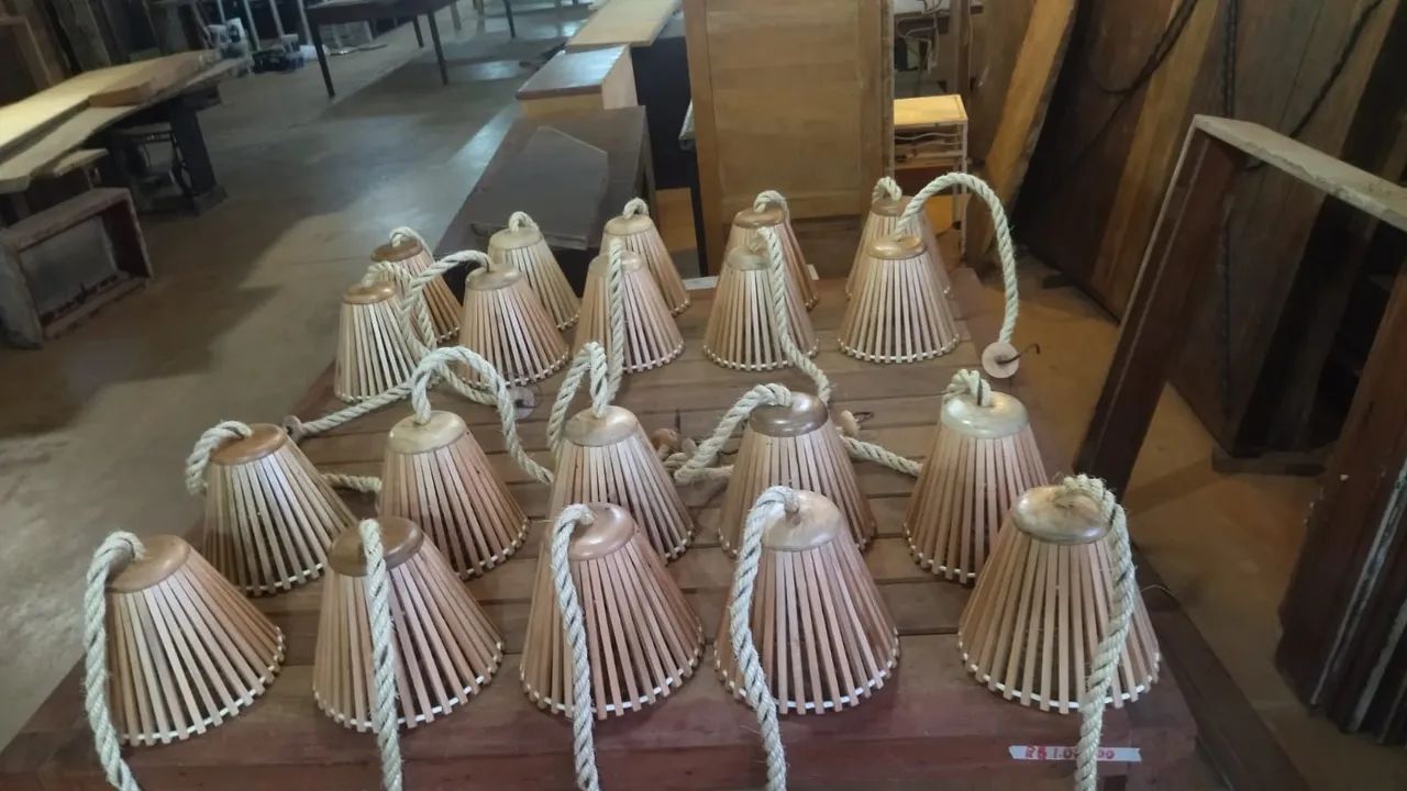 Lustre rústico madeira s/ lâmpada  - Foto 2