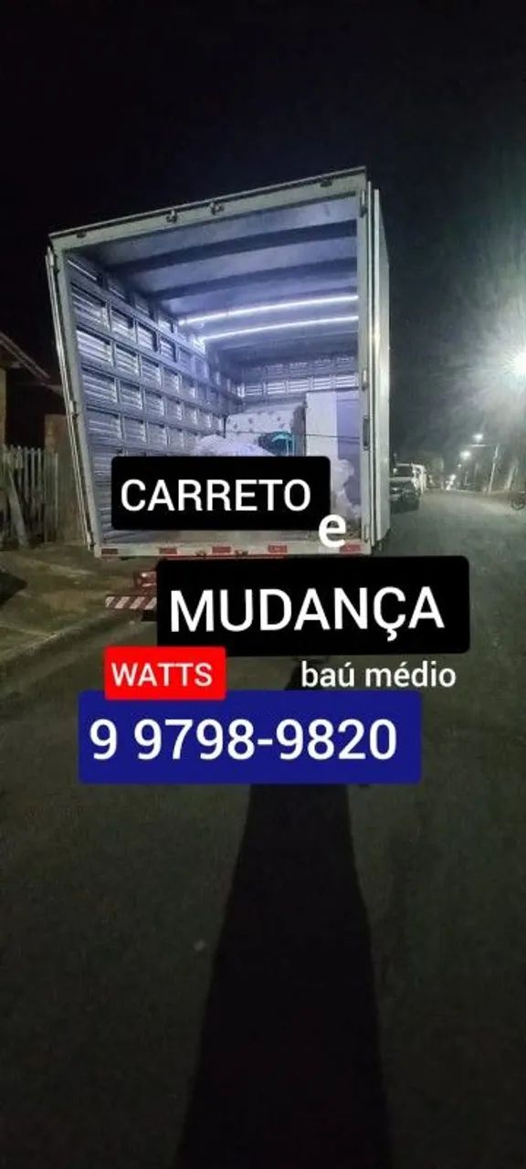 CARRETO COM SAVEIRO E BAU MÉDIO BAURU 