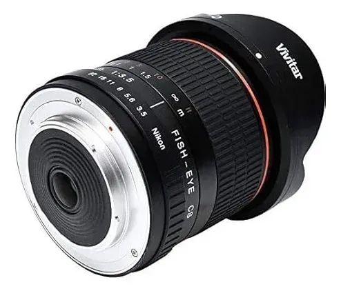 Lente Fisheye Cs 8mm F/3.5 Grande Angular P Canon + Nf Canon Ef Preto (Usado)
