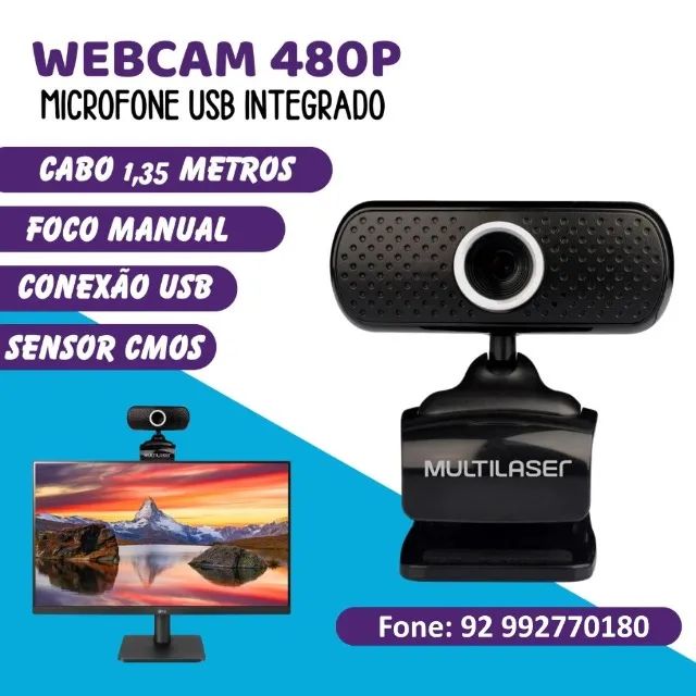 Webcam Multilaser Wc051 Sd 30fps 480p Preto