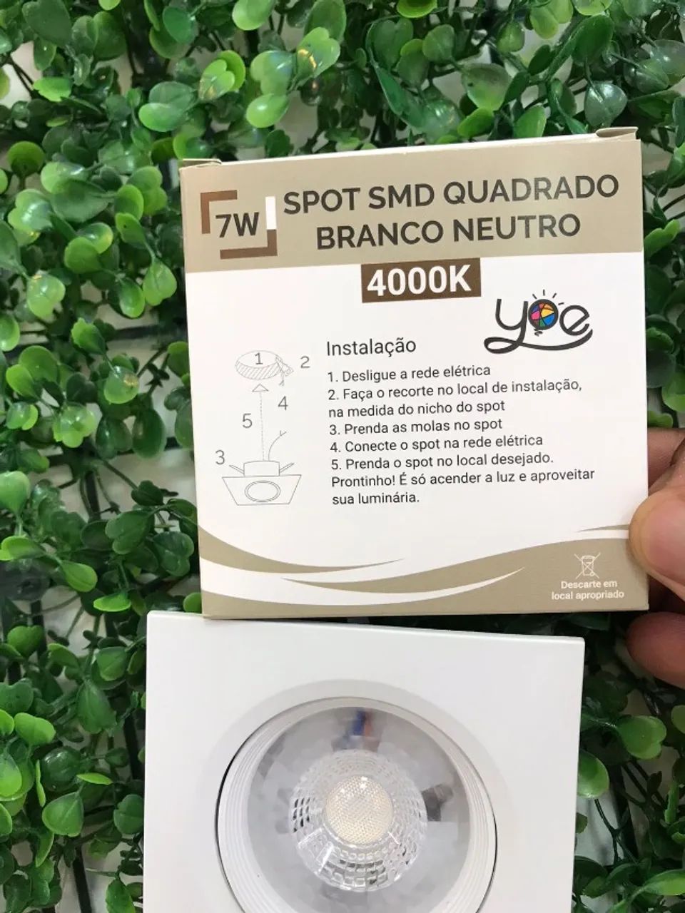 Spot SMD 7w Quadrado Branco Neuro 4000k Emb/ Armário de cozinha/Moveis Planejado - Foto 2