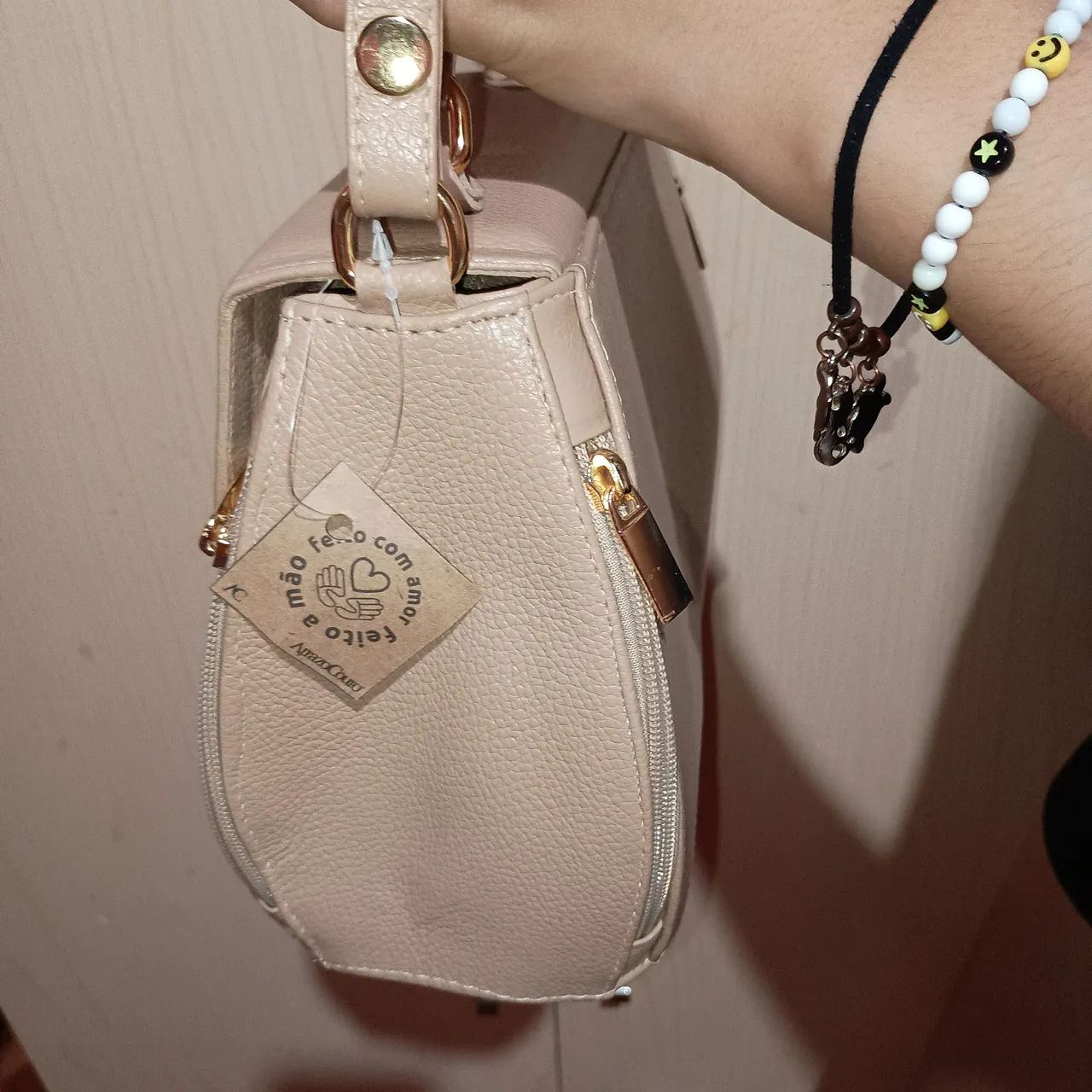 Bolsa de Ombro Bege -  Arrasou couro  - Foto 2