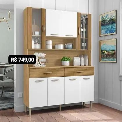 Armário de Cozinha Branco com 6 Portas e 3 Gavetas - Foto 3