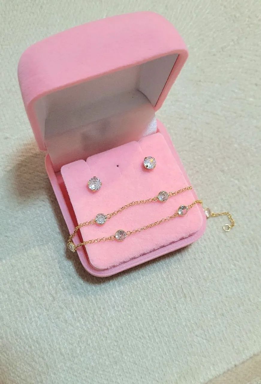 Conjunto Pulseira e Brincos Ouro 18k DESCONTO! - Foto 2