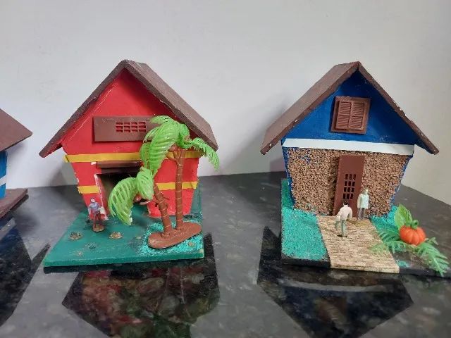 Casas Decoração Maquete Artesanal MDF HO - Foto 3
