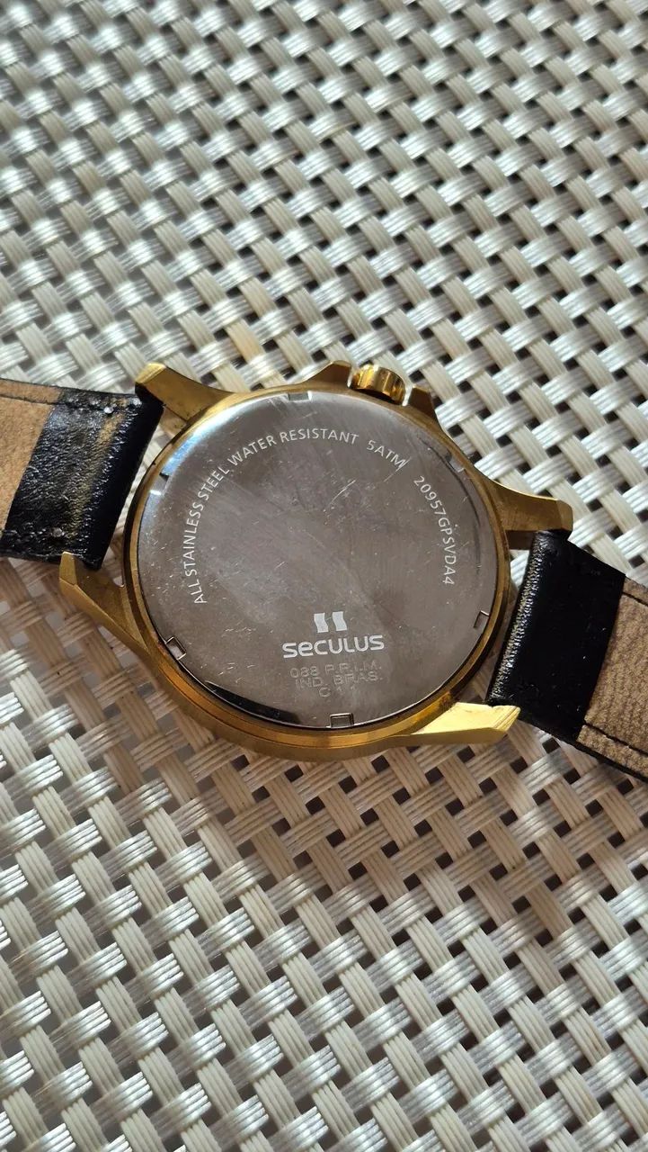 Relógio Seculus dourado - Foto 4