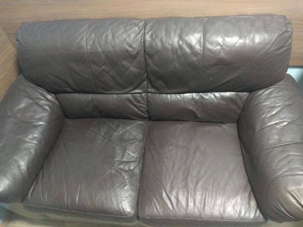 Sofá de Couro Marrom 2 Lugares - Foto 4