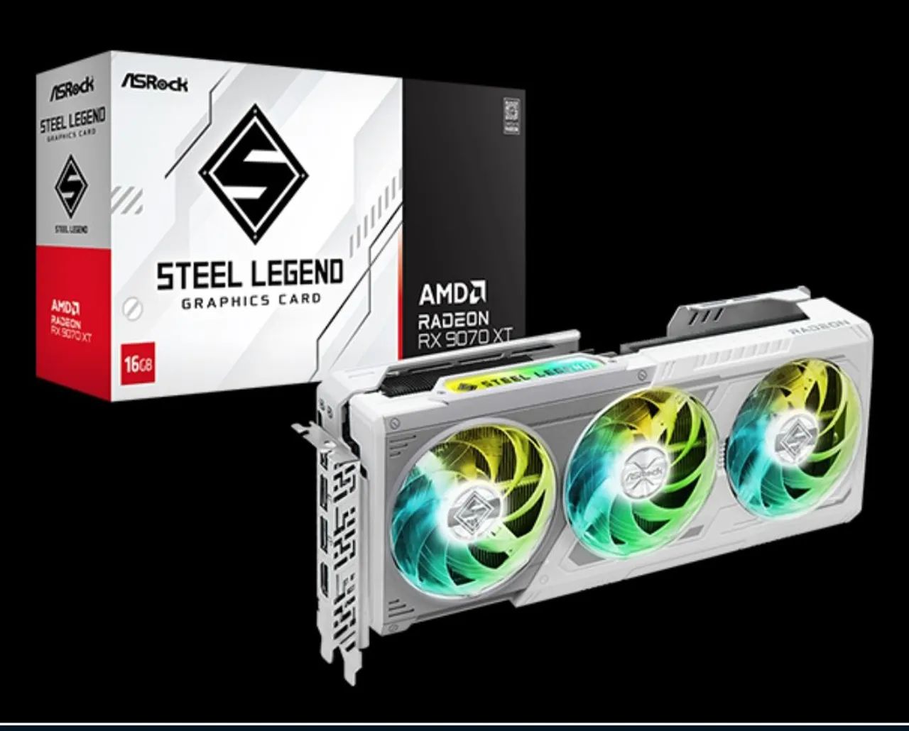 PLACA DE VÍDEO RX 9070XT 16GB ASROCK STEEL LEGEND - Leia a descrição - Foto 2