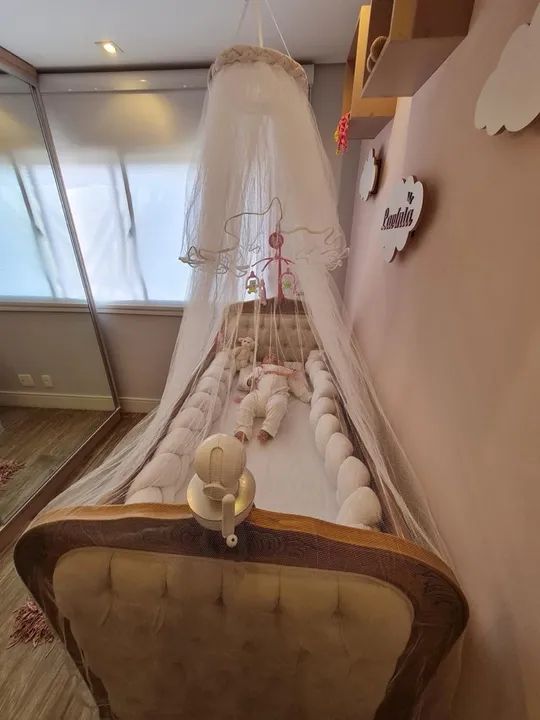 Berço Cama Luis XVII Capitonê -Tulipa Baby - Foto 2