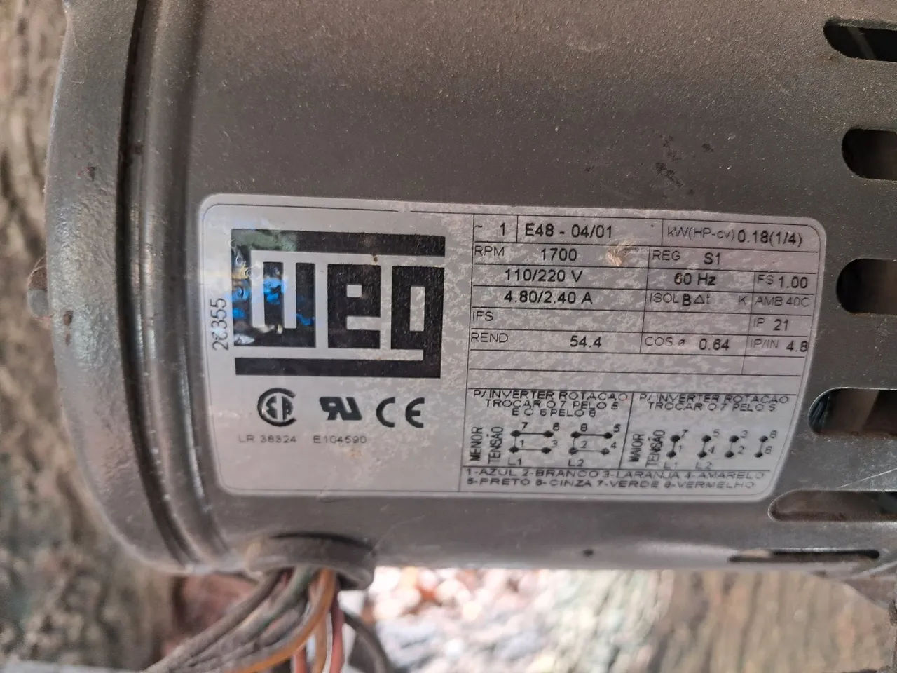 Overlock Motor Elétrico WEG 1/4 hp 1700 RPM