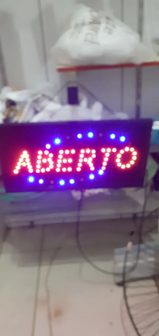 Placa de LED Aberto para Comércio