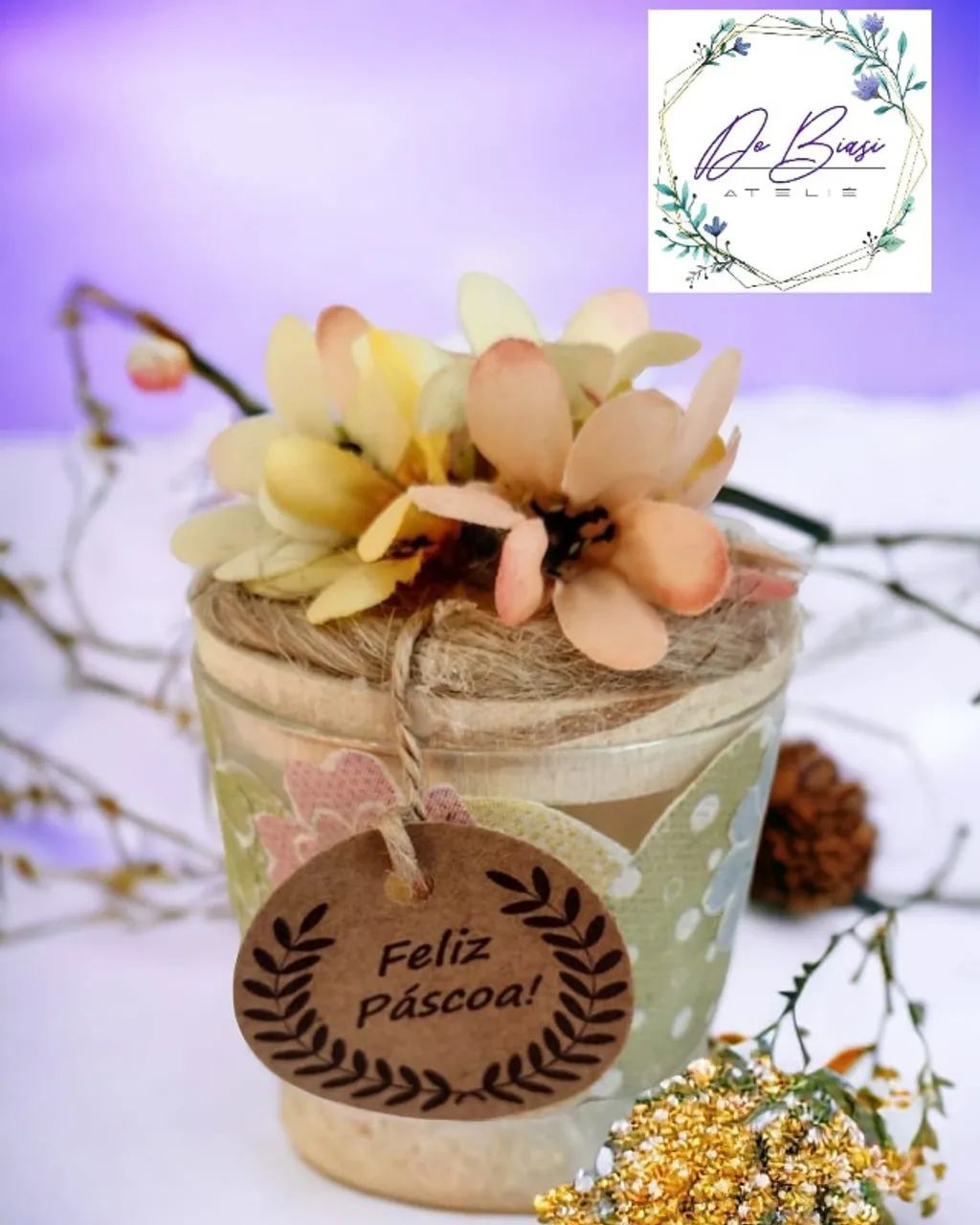 VELAS DE PÁSCOA ARTESANAIS DE CERA DE COCO SEM PARAFINA - Foto 6