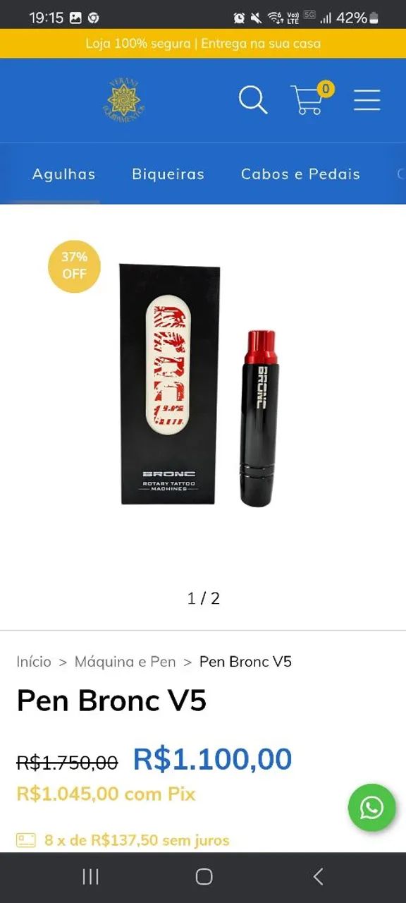 Máquina de tatuagem profissional - pen bronc v5 - Foto 3
