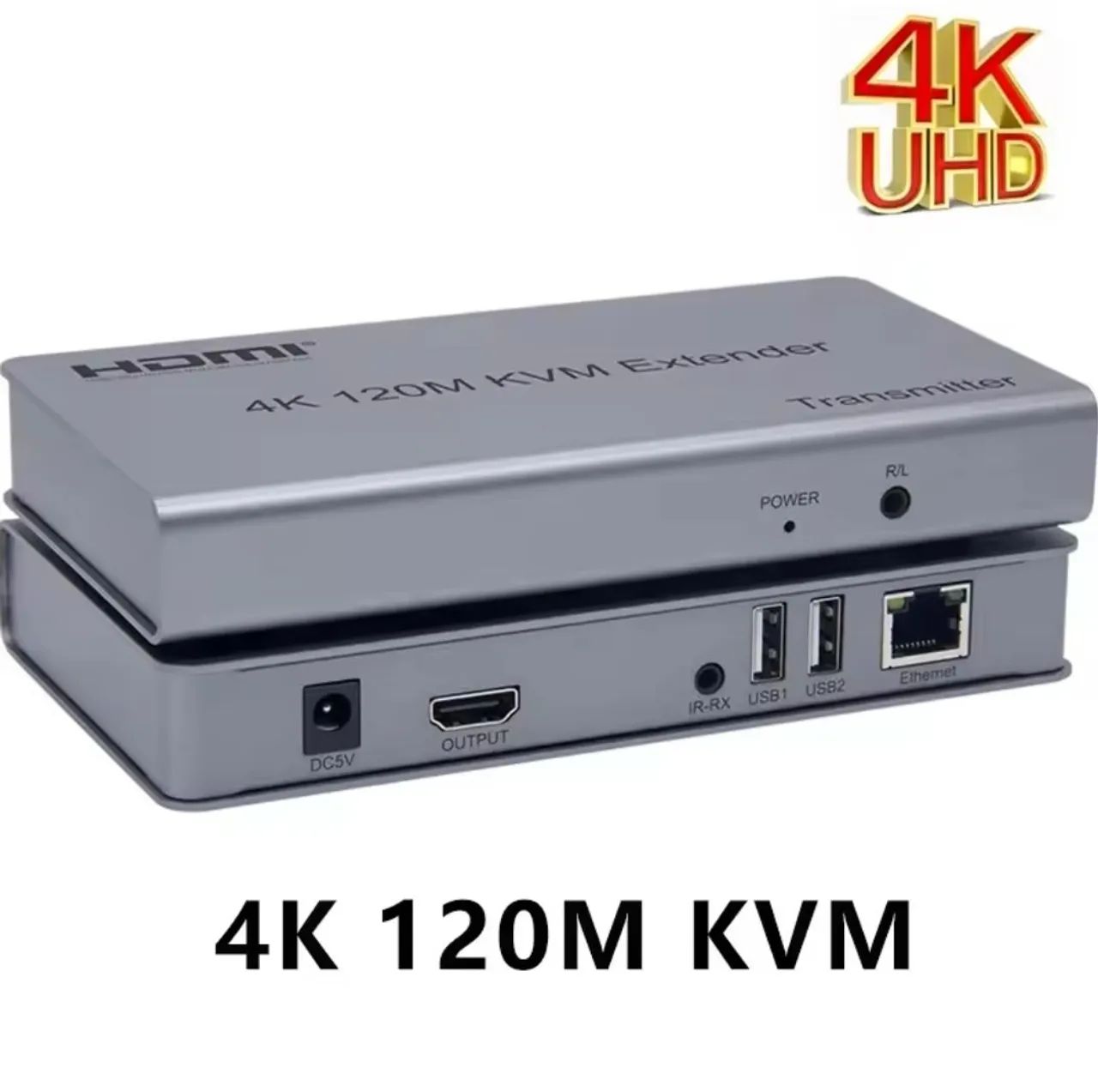 Extensor HDMI via cabo de rede 120m tela 4K