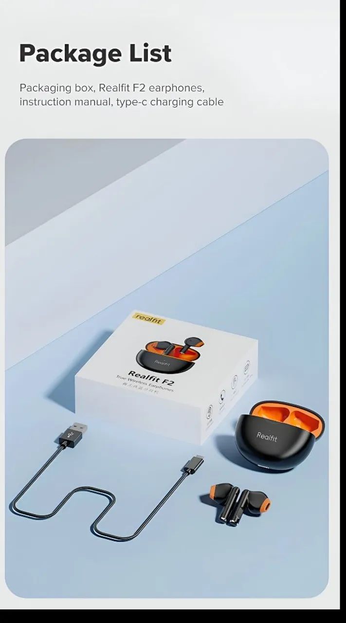 Fone de ouvido Realfit F2 sem fio BLUETOOTH 5.3 - Foto 2