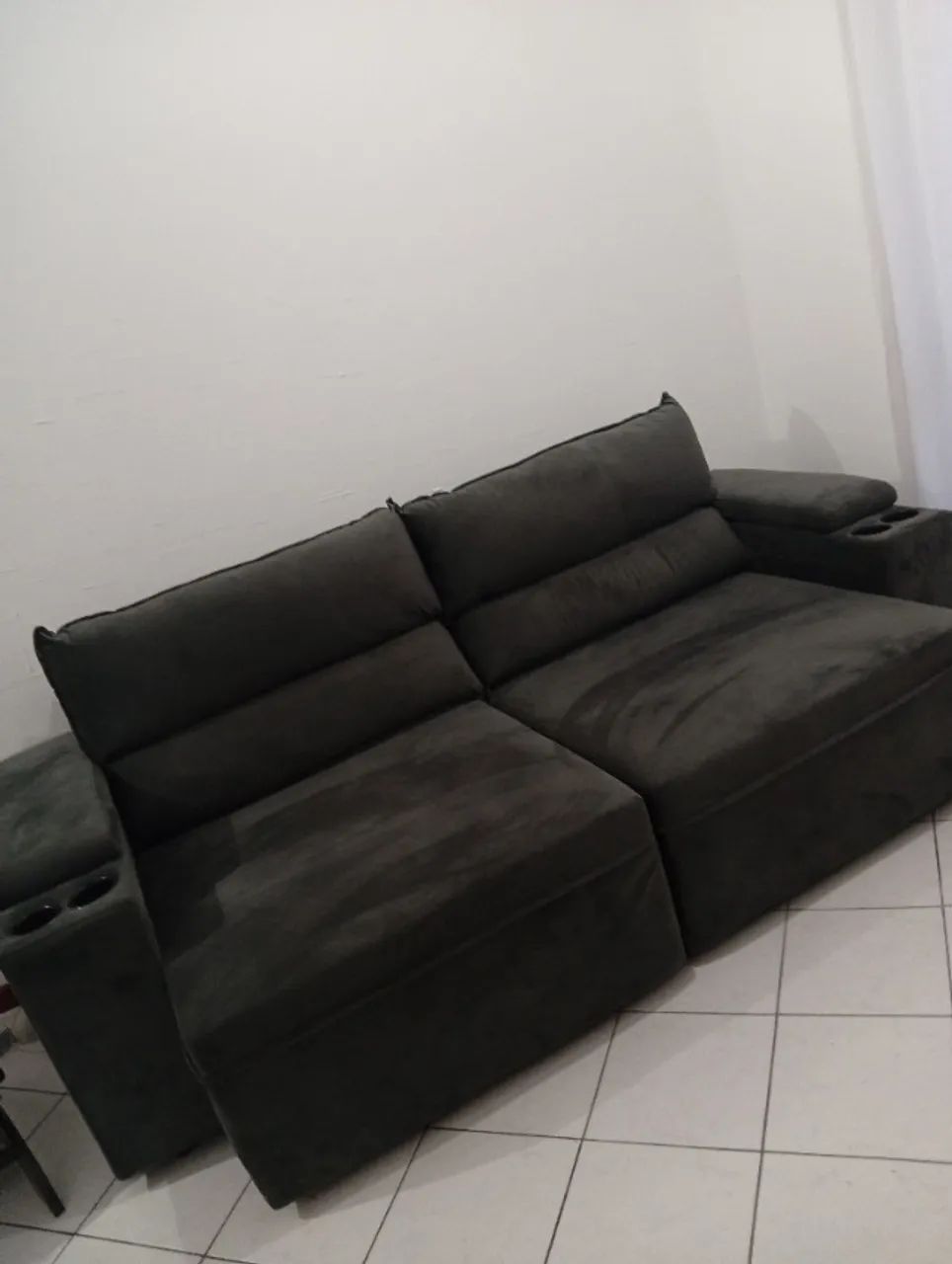 Sofá retrátil, cor cinza chumbo - Foto 2