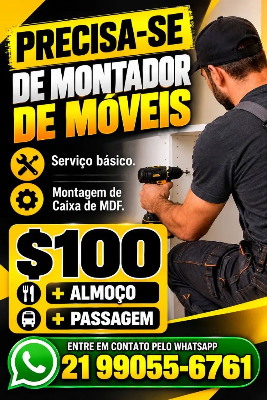 2 VAGAS MONTADOR DE MÓVEIS 