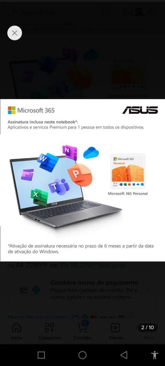 NoteBook ASUS X515 intel - Foto 2