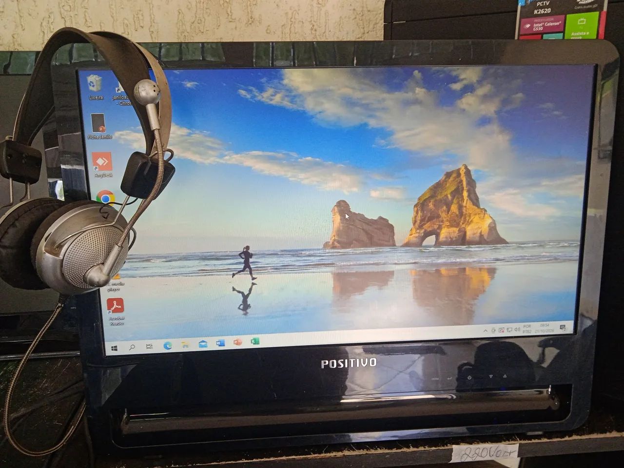 Computador completo CPU, monitor de 20 polegadas teclado mouse e fone - Foto 3