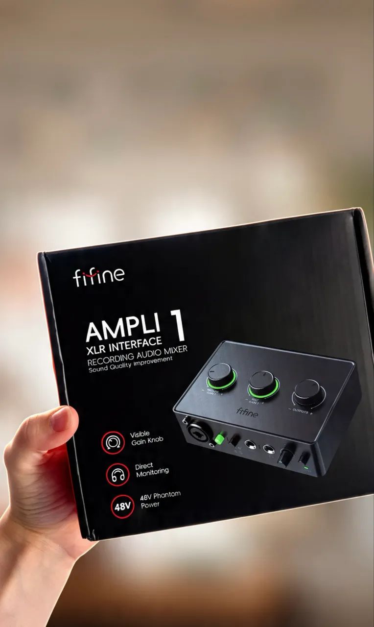 Interface de Áudio FIFINE SC1 USB - Phantom Power 48V XLR (NOVA)