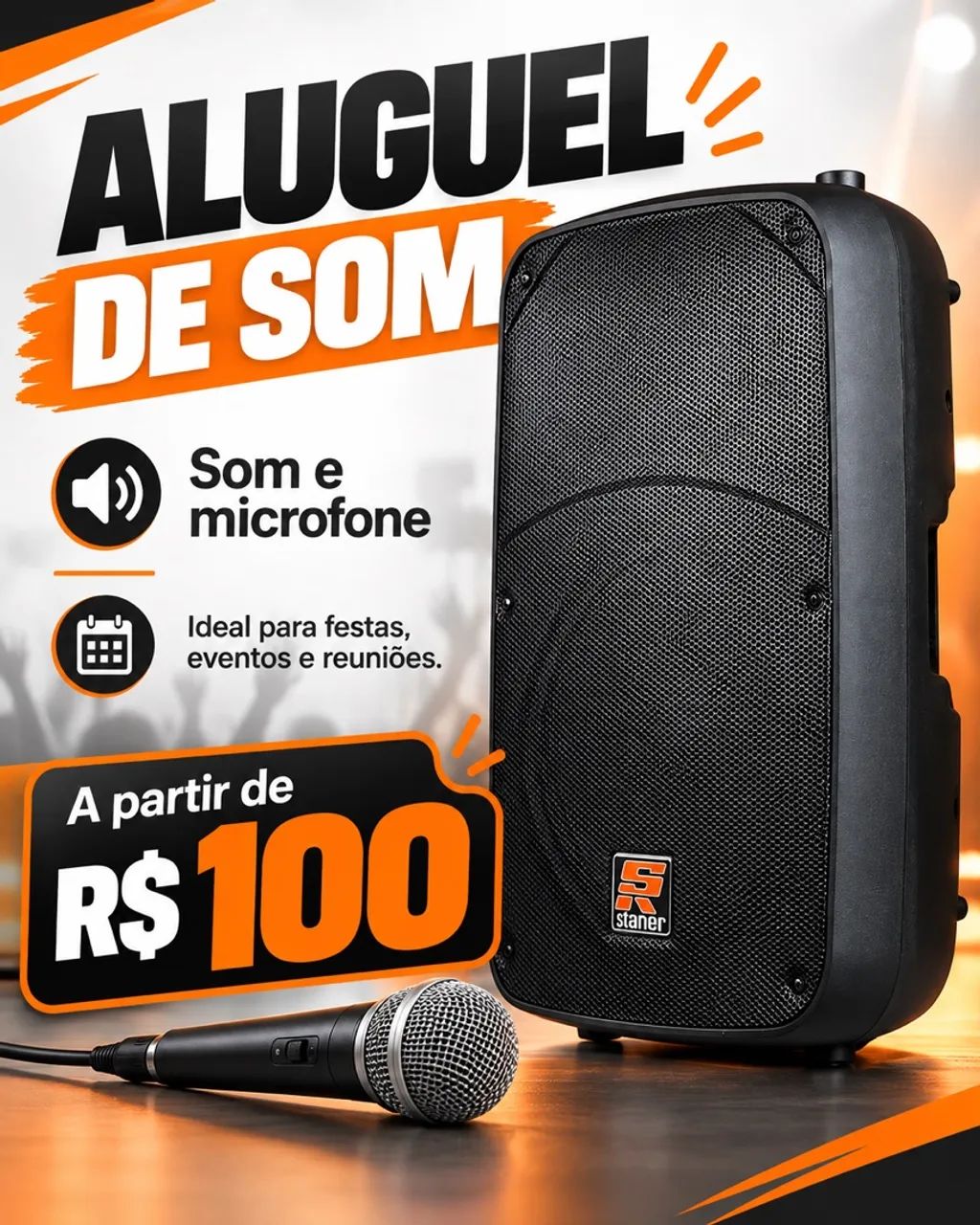 Aluguel de Som e microfone 