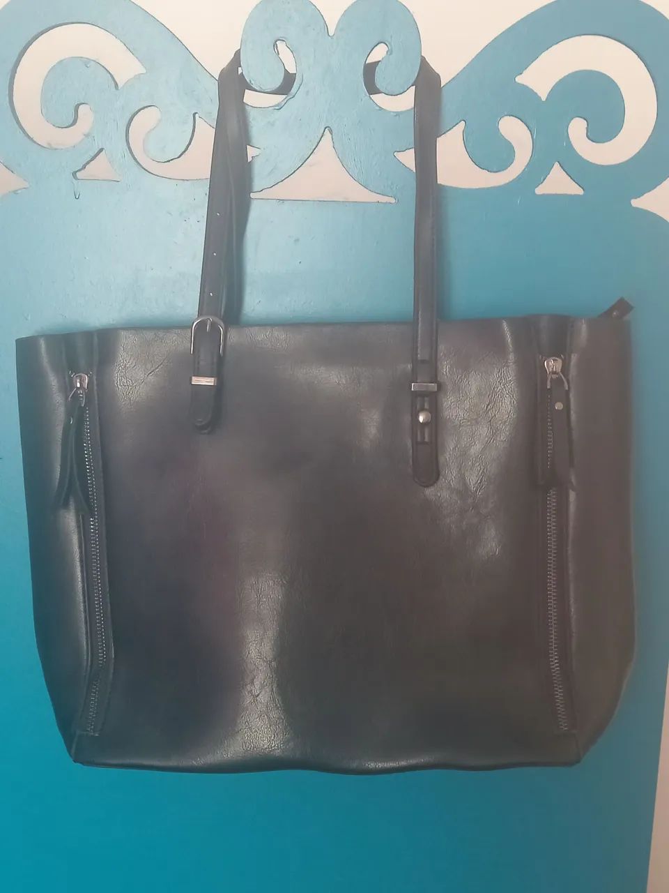 Bolsa Tote Couro PU Preta - Foto 2