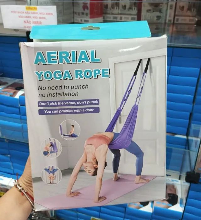 Corda de Yoga e Pilates Rede Suspensa para Treino Aéreo em Casa Columpio Ajustável - Foto 2