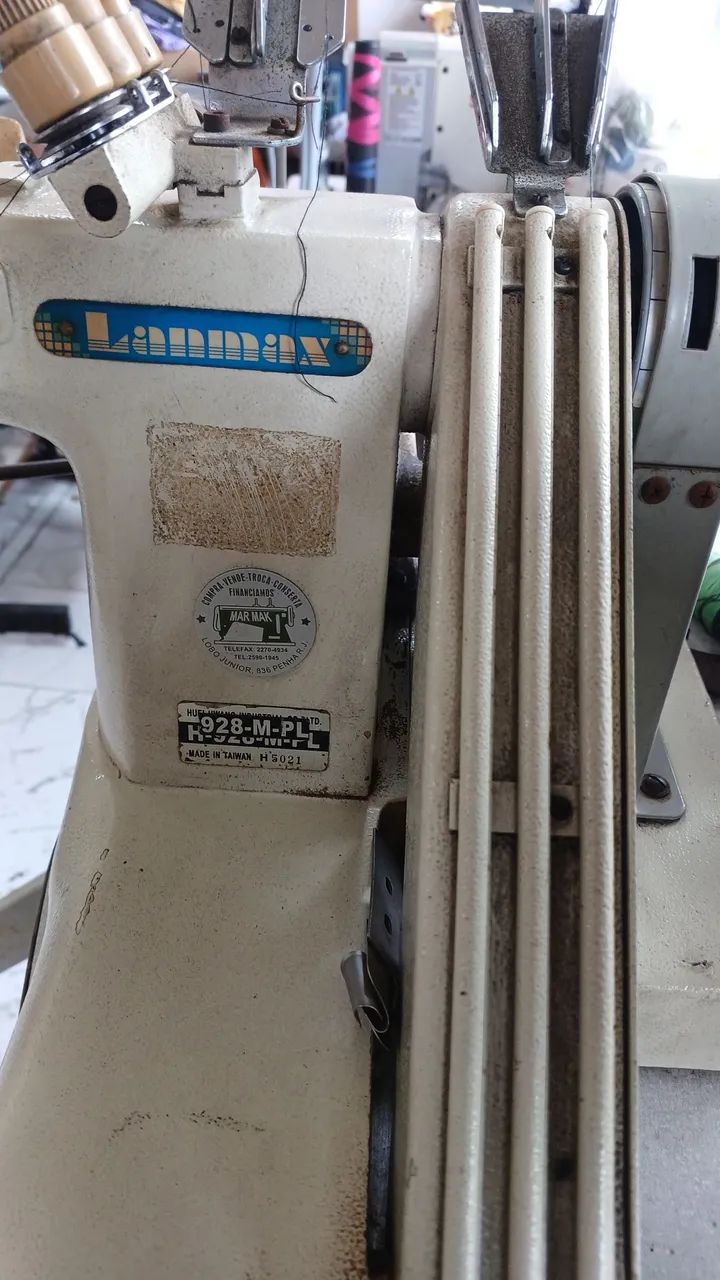 Máquina industrial de braço fechadeira, três agulhas, ideal para fechar bermudas e calças. - Foto 4